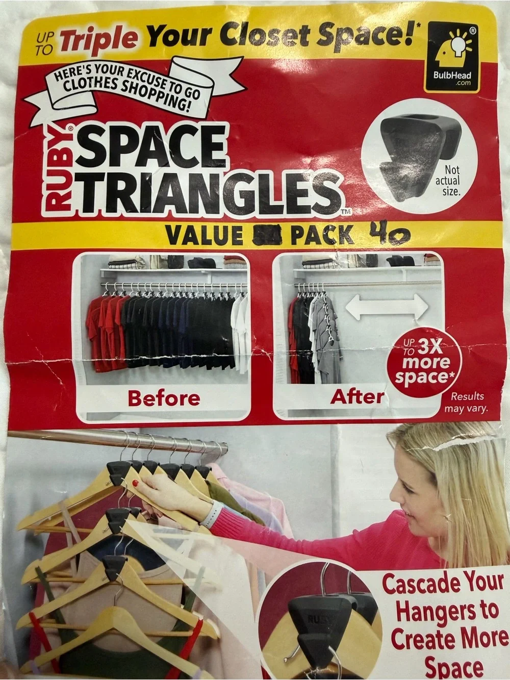 Ruby Space Triangles Closet Hanger Organizers - Black by